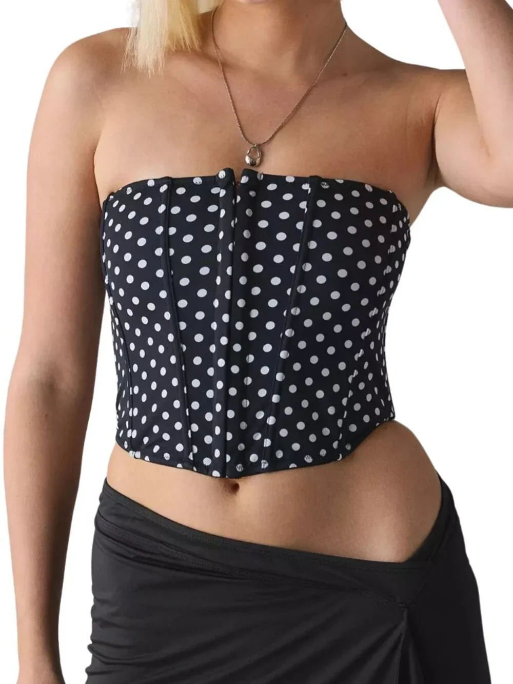 Out From Under Urban Outfitters Afterglow Polka Dot Strapless Bustier Corset
